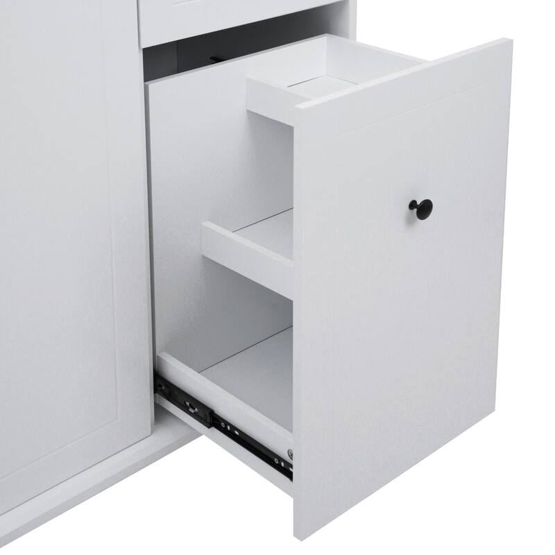 Rolling Kitchen Island with Drop Leaf, Wood Spice Storage Cabinet with Internal Storage Rack and 3 Tier Pull Out Cabinet