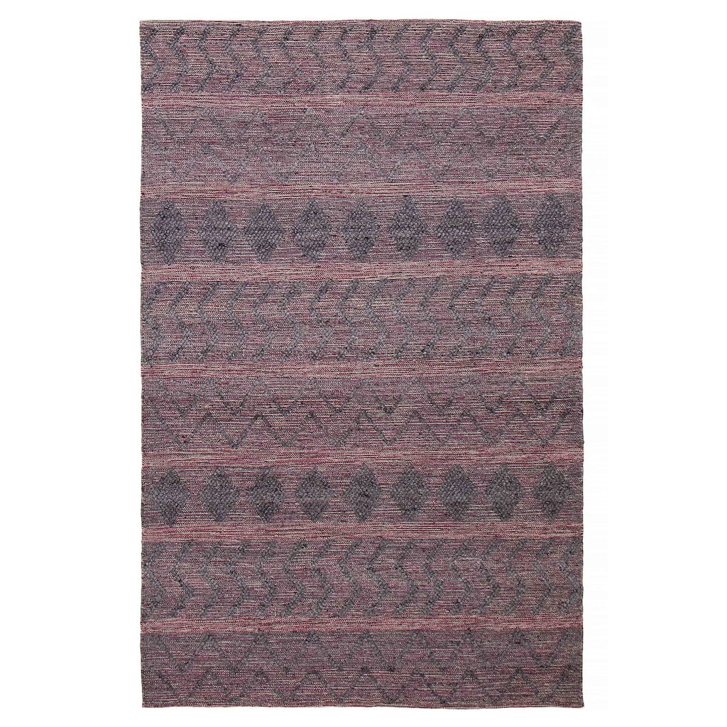 ECARPETGALLERY Braid weave Sienna Grey Wool Rug - 6'0 x 9'4