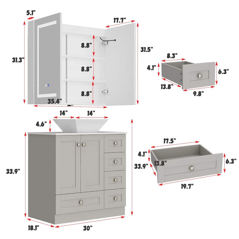 Bath Vanity Anti-Fog LED Medicine Cabinet Style Meets Functionality