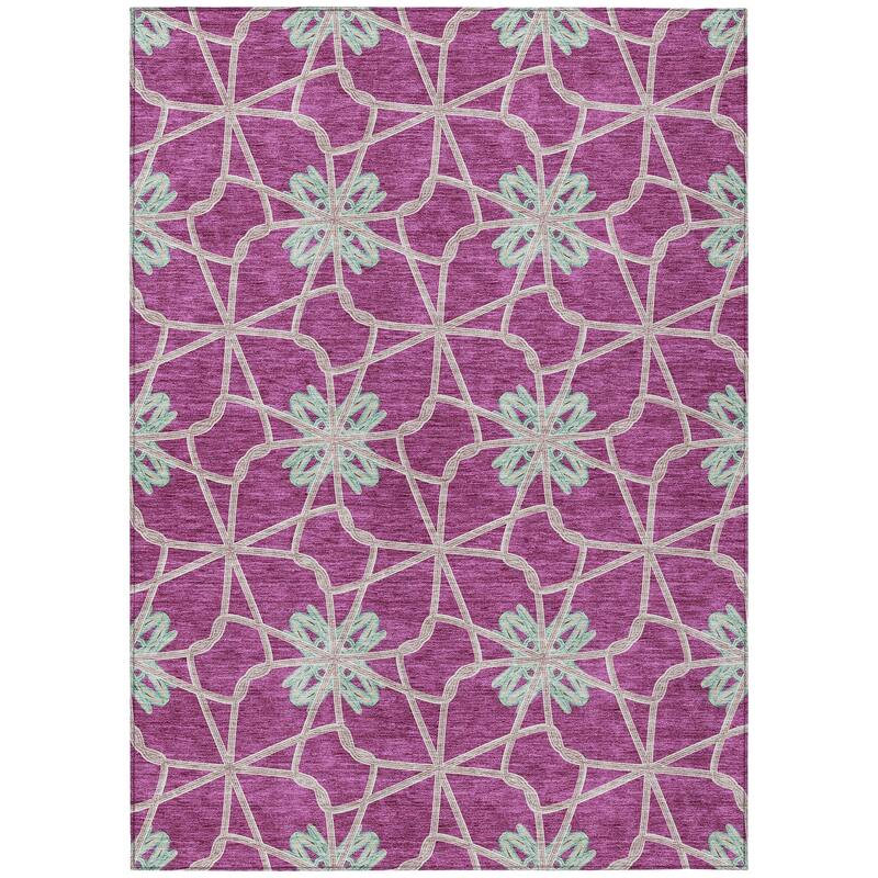 Machine Washable Indoor/ Outdoor Chantille Contempoary Whimsy Rug