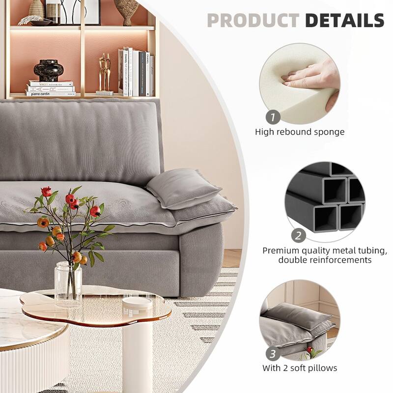 Convertible Sleeper Sofa Multi-Functional Velvet Loveseat Bed