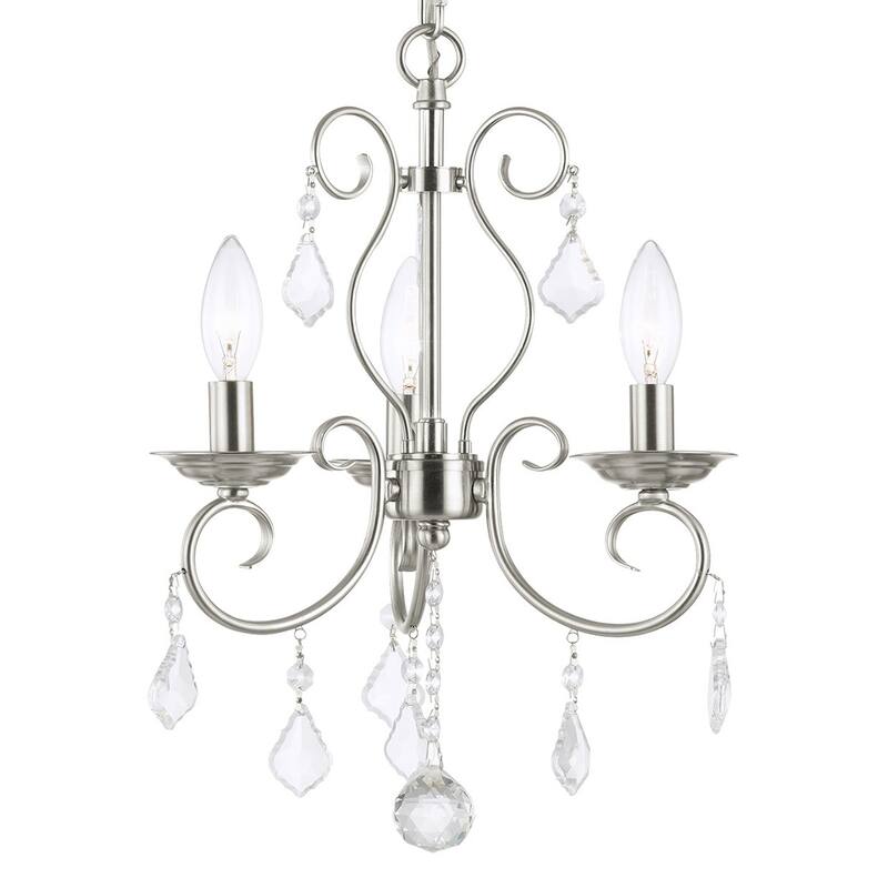 Livex Lighting Donatella Convertible 3 Light 1 Tier Chandelier / Semi - Brushed Nickel