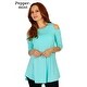 Simply Ravishing Women's Cold Shoulder Flare 3/4 Sleeve Blouse Top Tunic Shirt (Size: S-5X) - Thumbnail 24