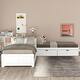 preview thumbnail 3 of 7, L-Shaped Twin Size Platform Bed with Trundle and Built-In Desk