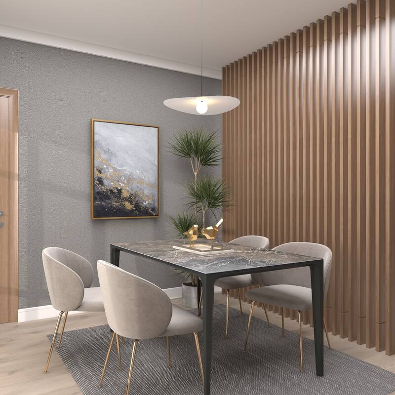 Canvas Leaf Living Room Framed Wall Art with Silver Frame