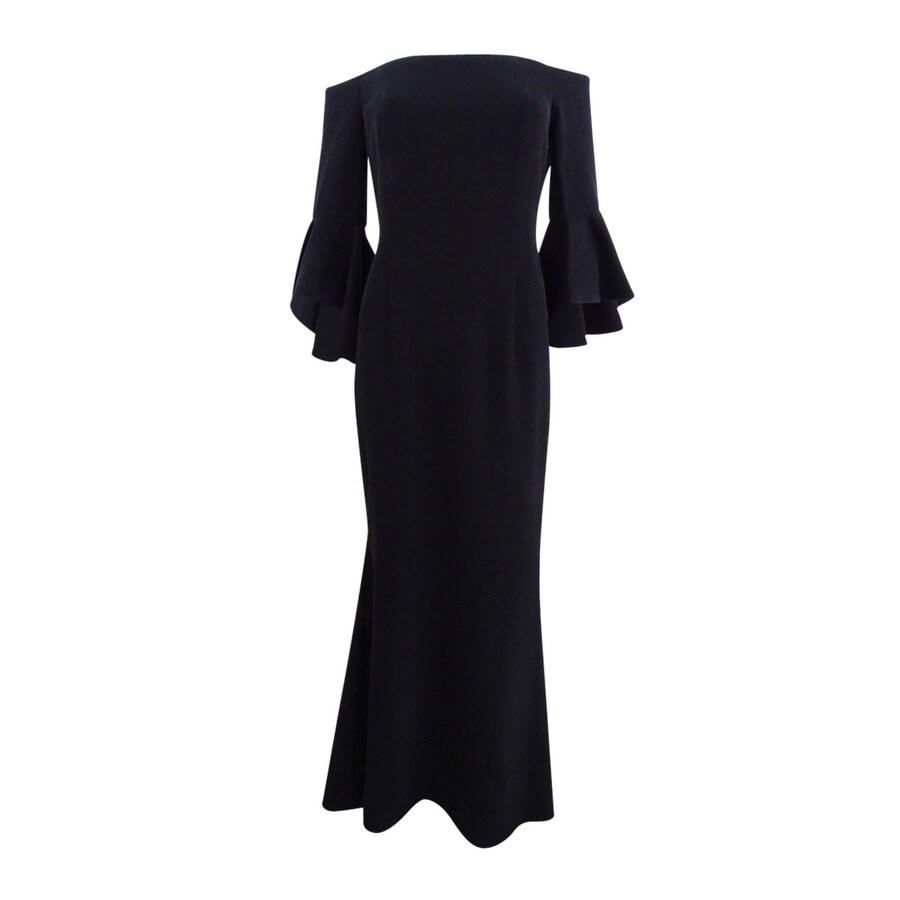 vince camuto off the shoulder bell sleeve gown