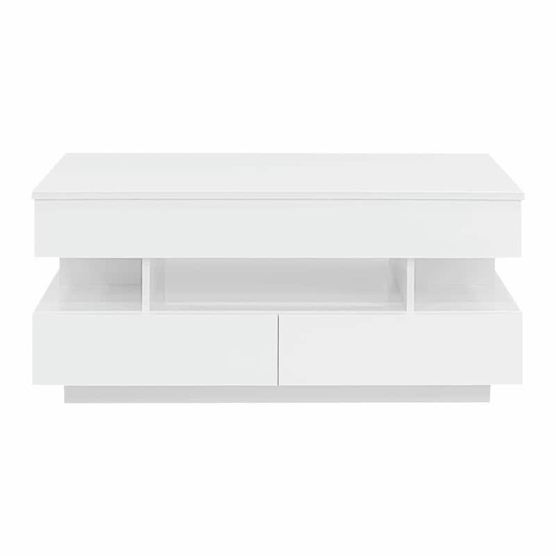 Lift-Top Coffee Table with 2 Drawers, Modern Coffee Table with Adequate Hidden Compartment