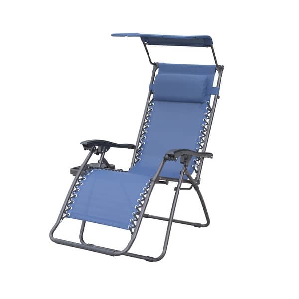 Jeco Gcs18 Marina Zero Gravity Chair with Sunshade Pillow & Drink Tray