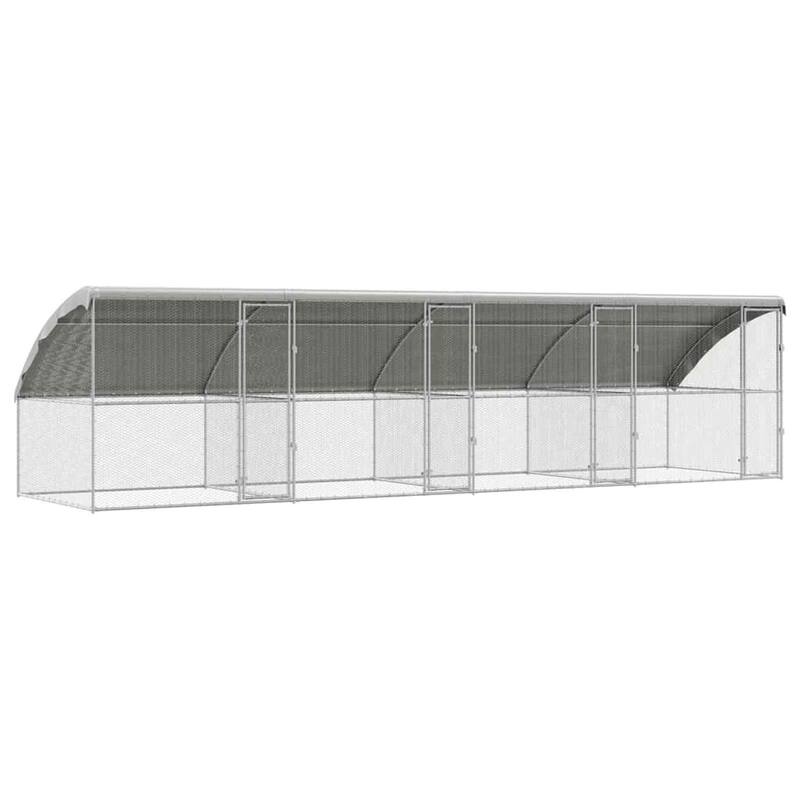 vidaXL Chicken Cage Silver 400/600/800 x 200 x 198.5 cm Galvanized steel