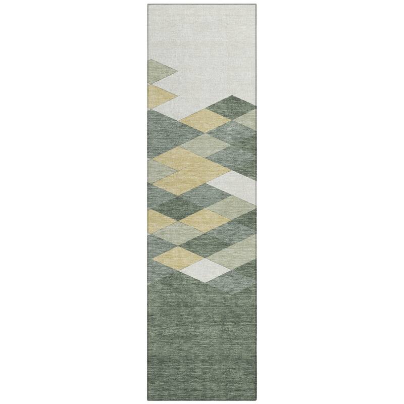 Machine Washable Indoor/ Outdoor Modern Avo Chantille Rug