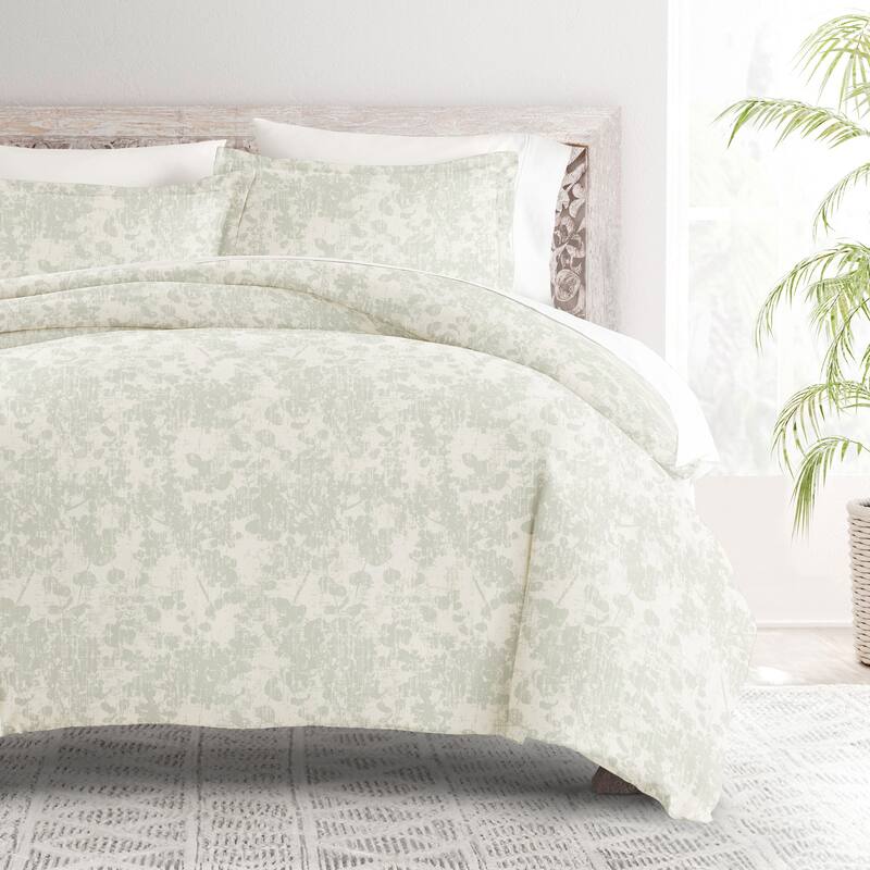 Becky Cameron 3-Piece Patterned Duvet Cover Set - Weathered Floral Green Mist - King