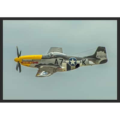 P-51 Mustang WW 2 Military Airplane in Flight Photography by Wayne Collamore Framed Poster