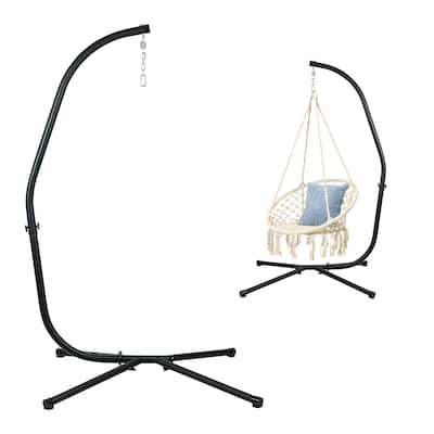 Aoodor Hammock Steel Stand Only C-Stand for Hanging Hammock Chairs - 300 Pound Capacity - N/A