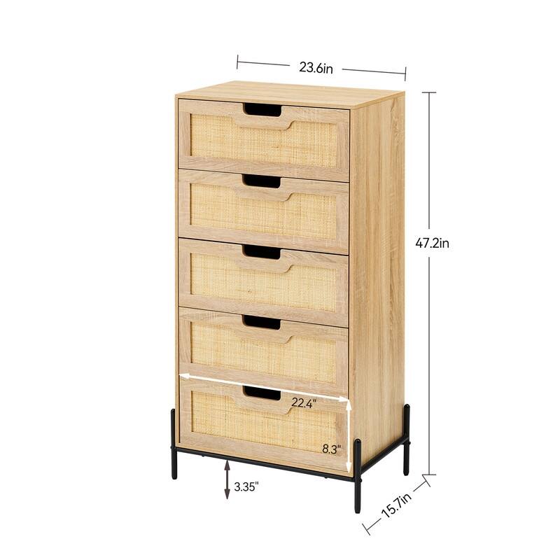 Rattan chest of drawers