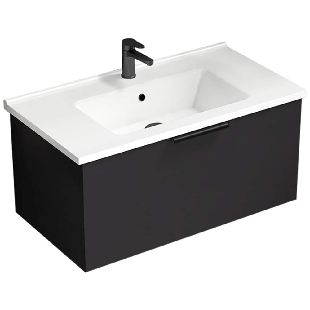 Nameeks Bodrum-3318-W Bodrum 33" Wall Mounted Single Basin Vanity Set