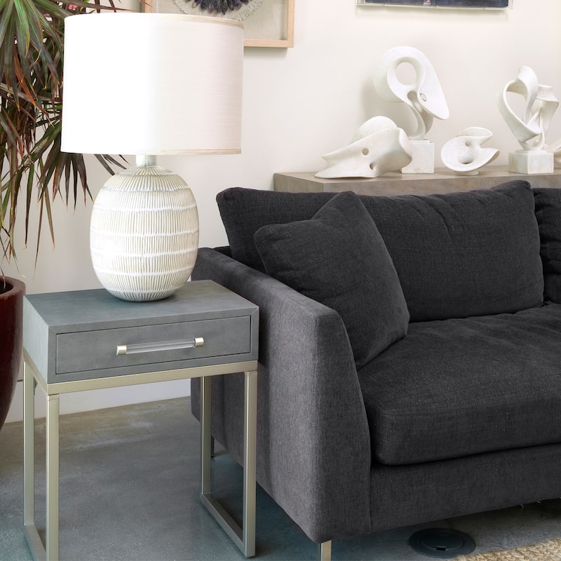 Alden Décor Brayden Faux Shagreen Side Table