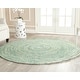 preview thumbnail 11 of 17, SAFAVIEH Handmade Ikat Jacey Modern Wool Rug 4' Round - Ivory/Blue - Round