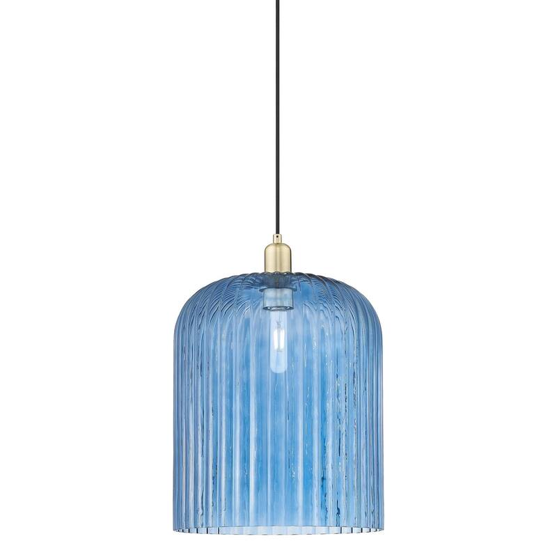 Innovations Lighting 716-1P-18-12 Bridal Veil Pendant Bridal Veil 12" - Antique Brass / Blue