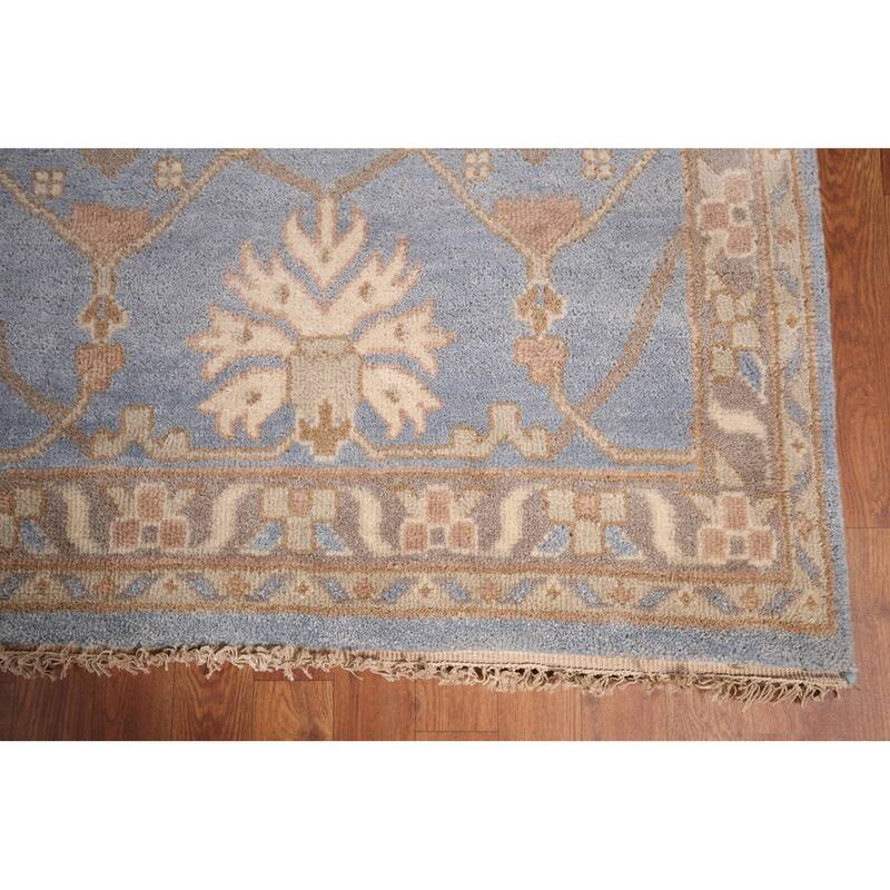 Floral Oushak Large Square Rug Handmade Wool Carpet - 11'11"x 12'2"