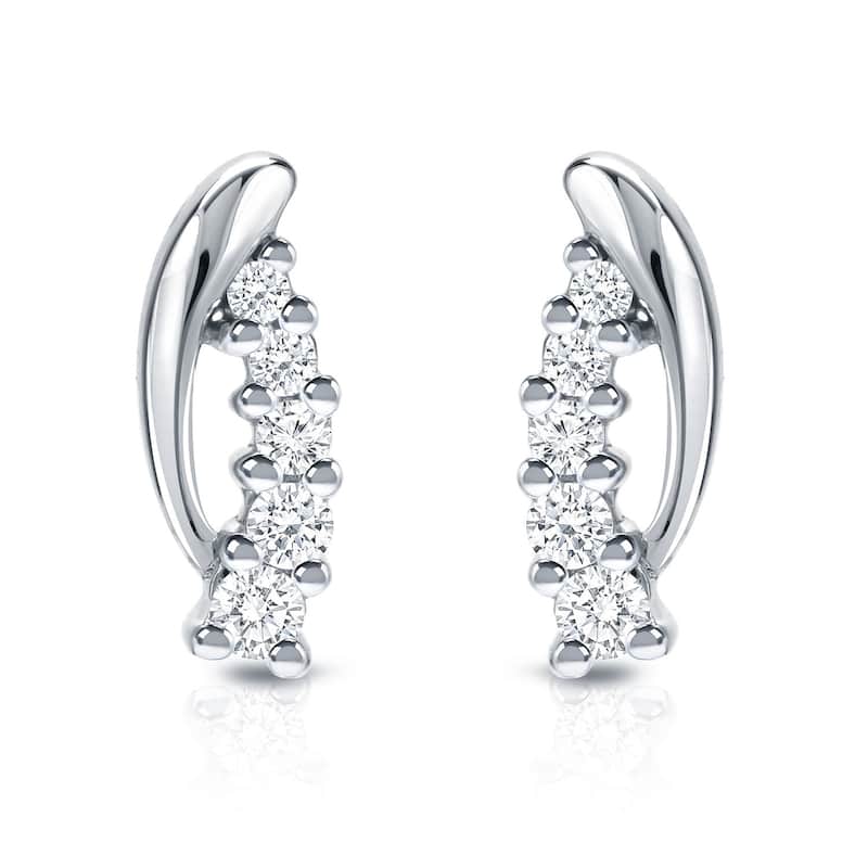 Auriya 14k White Gold 1/4ctw 5-Stone Diamond Earrings (H-I, SI1-SI2)