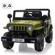 preview thumbnail 1 of 5, 12V Kids Ride-On Truck with Remote Control, Spring Suspension, Adjustable Speeds, LED Lights, Music & Safety Belt Green