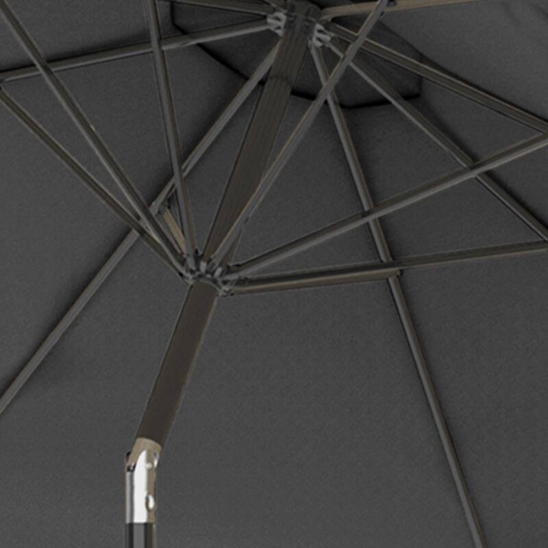 Patio Umbrella with Auto Tilt - 10FT Easy Crank Outdoor Umbrella with Vented Canopy by Pure Garden (Gray)