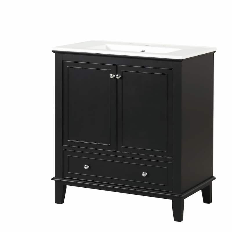 30" Bathroom Vanity with Sink Combo, Multi-functional Cabinet with Doors and Drawer