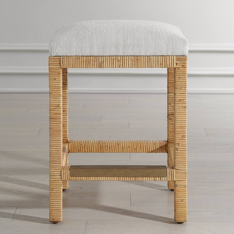 Uttermost Muriel Rattan Counter Stool - 16"D x 18"W x 26"H