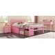 preview thumbnail 14 of 13, Full Size Wood Platform Bed with Removable Shelves, 2-Storage Drawers, Pink