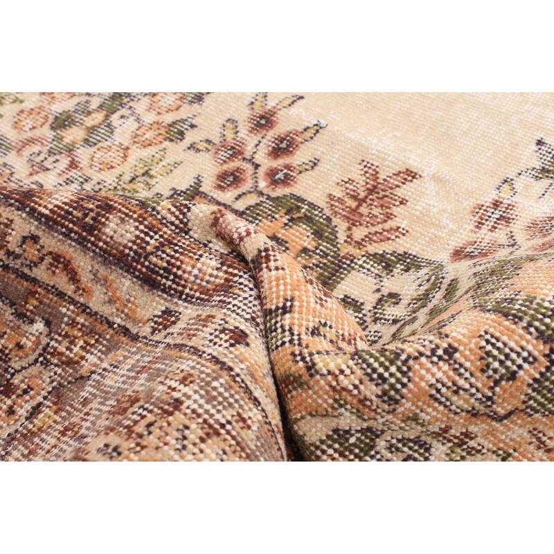 ECARPETGALLERY Hand-knotted Antalya Vintage Beige Wool Rug - 6'11 x 11'3