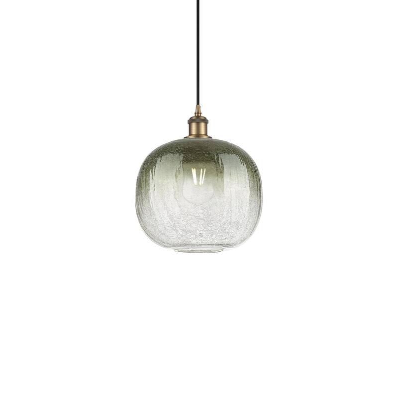 Innovations Lighting 516-1P-12-11 Brookhaven Sphere Pendant Brookhaven - Brushed Brass / Slate