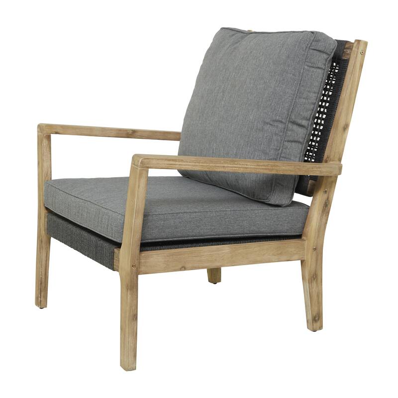 Dark Grey Wood Contemporary Outdoor Sofa or Chair
