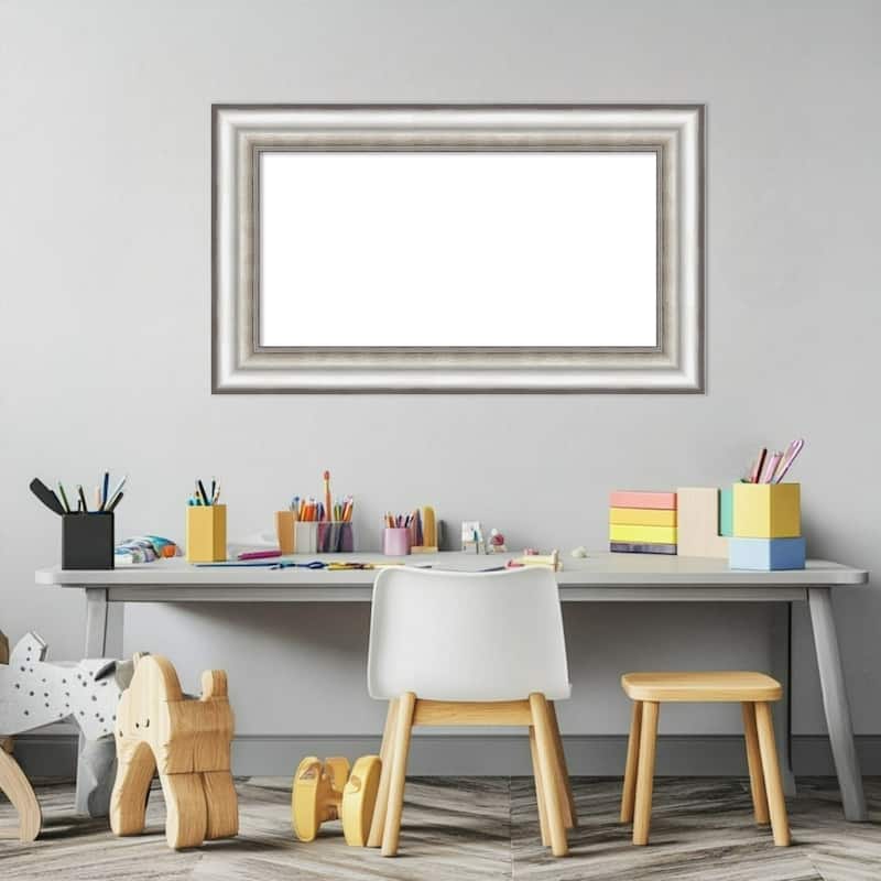 Amanti Art Salon Silver Framed Dry Erase Magnetic Board