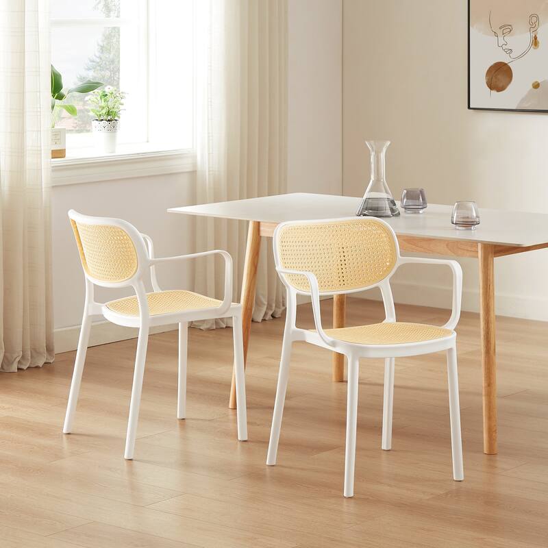 Art Leon Set of 2 Modern Stackable Indoor or Outdoor Dining Chair