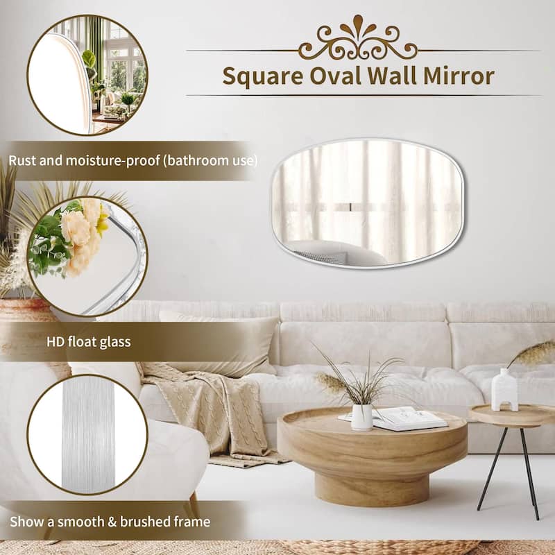 2 Pack Oval Mirror Vanity Decorative Wall Mirror
