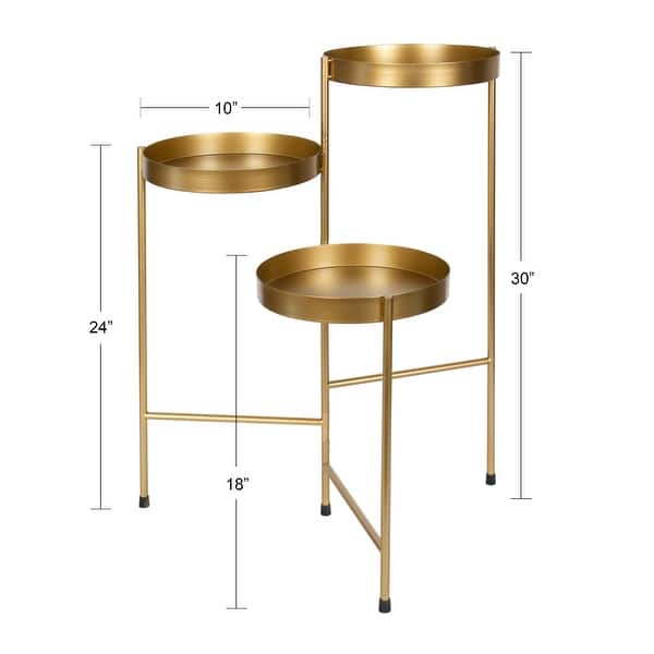 dimension image slide 9 of 17, Kate and Laurel Finn Metal 3-tier Modern Plant Stand - 16x21x30