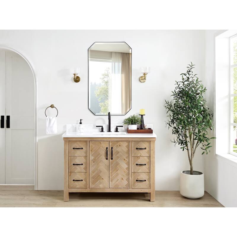 Javier Bath Vanity with Composite Stone Top without Mirror