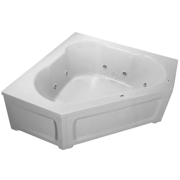 Shop Proflo Pfw6060skpla 60 X 60 Corner 8 Jet Whirlpool Bath Tub With Overstock 17670907 White