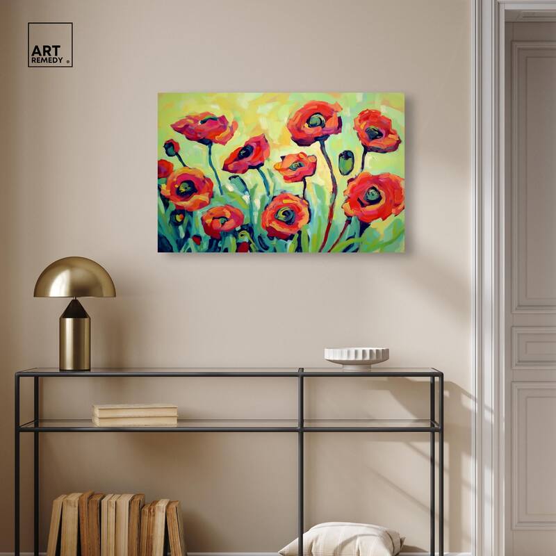 Red Poppy Field I Canvas by Art Remedy, Gallery Wrapped