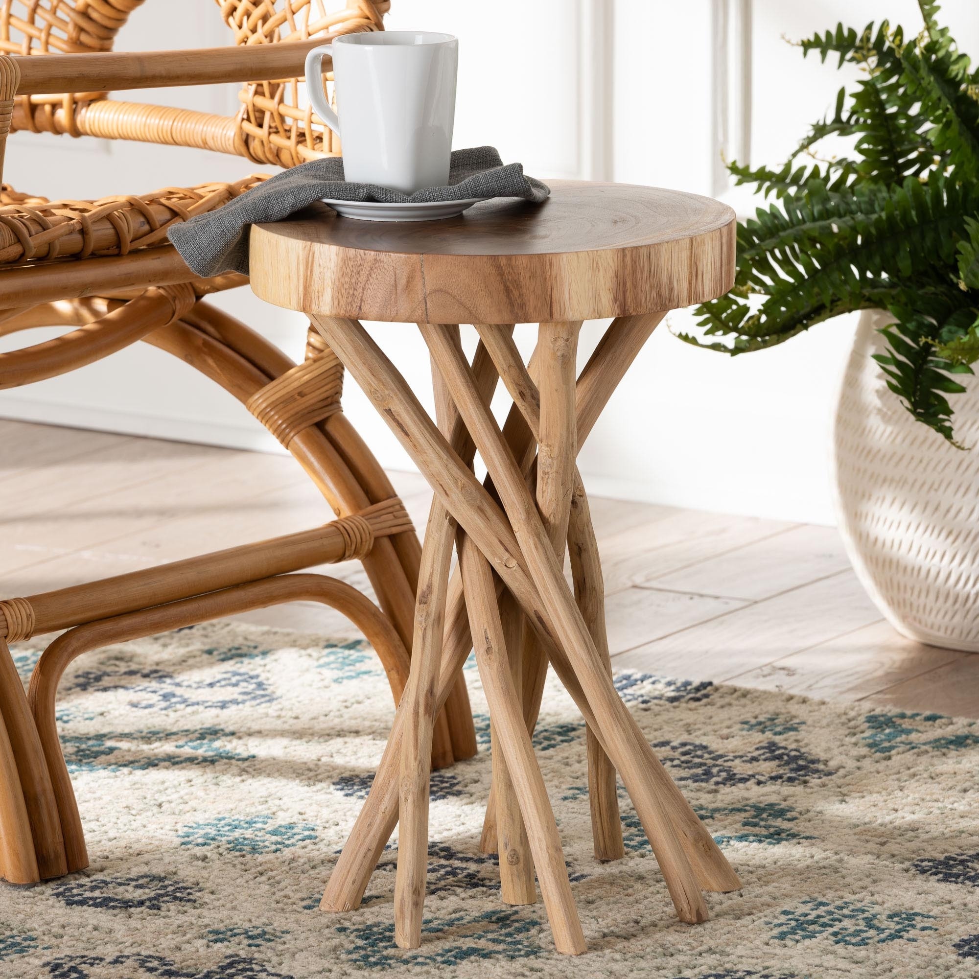 Liberte Natural Teak Wood End Table