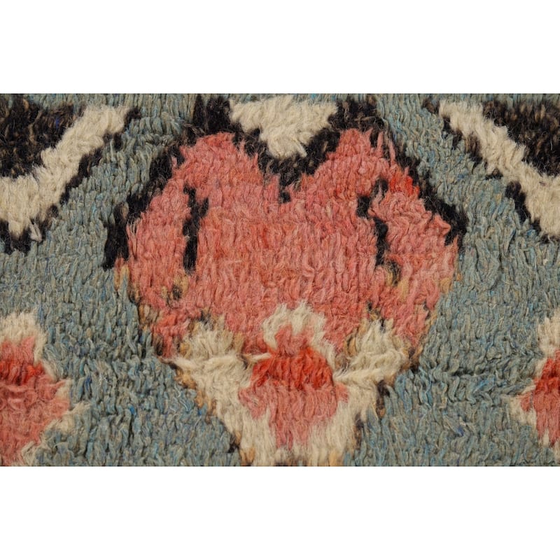 Geometric Moroccan Oriental Area Rug Hand-Knotted Wool Carpet - 7'11" x 10'7"