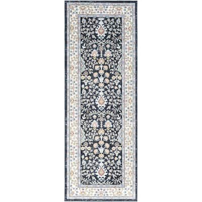 Livabliss Lavadora Oriental Floral Machine Washable Area Rug