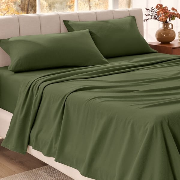slide 2 of 6, Bare Home Organic Cotton Flannel Sheet Set Full - Cypress