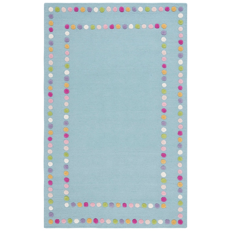SAFAVIEH Handmade Kids Destini Dots Wool Rug - 4' x 6' - Blue/Pink