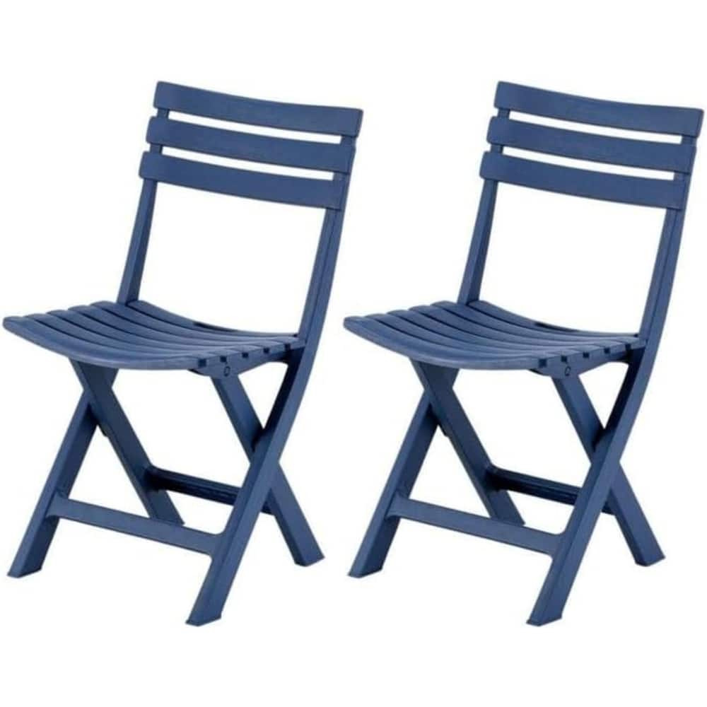 Outdoor Folding Chair Set of 2 Space-Saving UV Resistant Patio Seating
