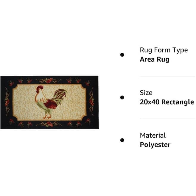 Kashi Home Kitchen Rug, Printed Durable Non Slip Floor Mat, Pretty Farmhouse Design