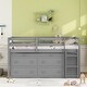 preview thumbnail 1 of 17, Twin Size Loft Bed with Retractable Writing Desk Grey
