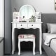 preview thumbnail 15 of 22, Costway Makeup Vanity Table Drawers Oval Dressing Table Kids Gift White