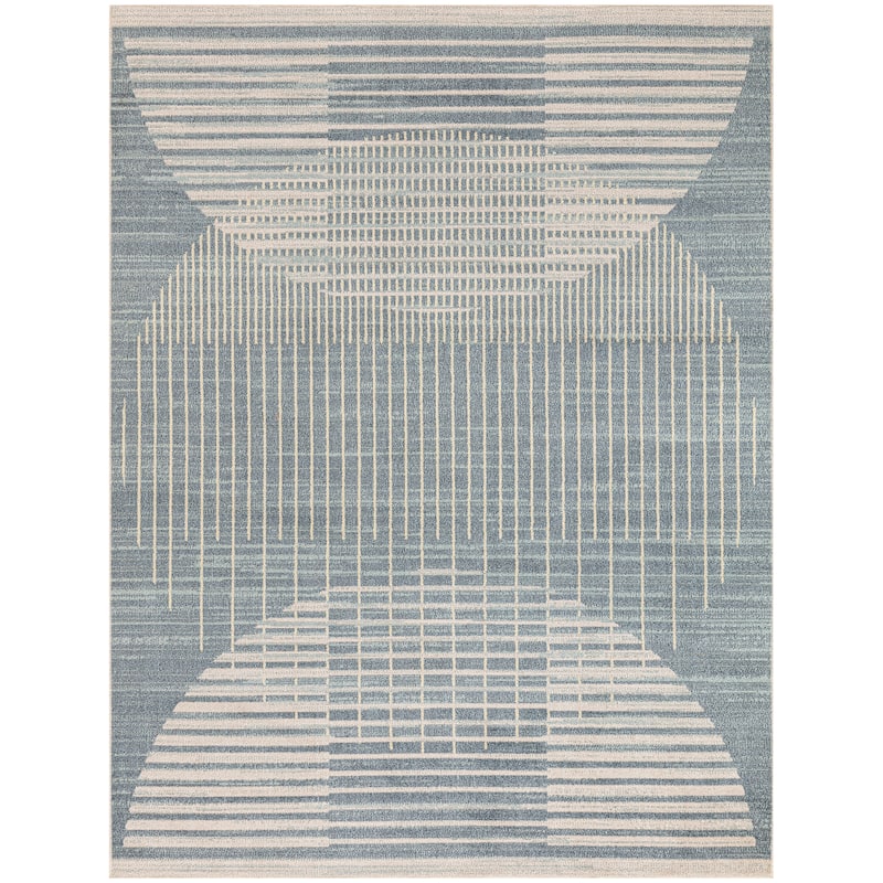 Nourison Astra Machine Washable Indoor Only Graphic Area Rug - 4' x 6' - Blue - Rectangle