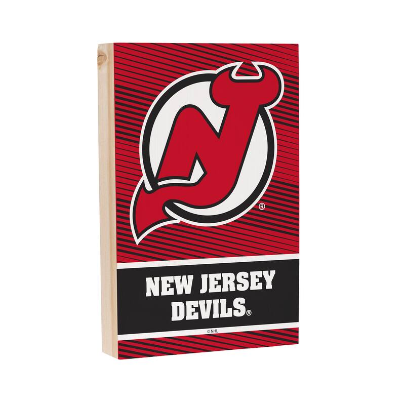 New Jersey Devils Wooden Tabletop Mantel Shelf Sign